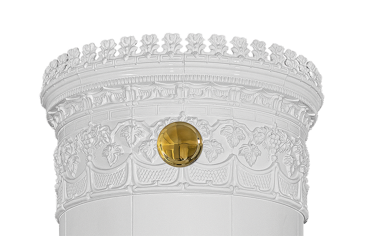 Kakkelovn Krona® 45 Antik svensk Kakkelovn Reimanns-Krona® 45